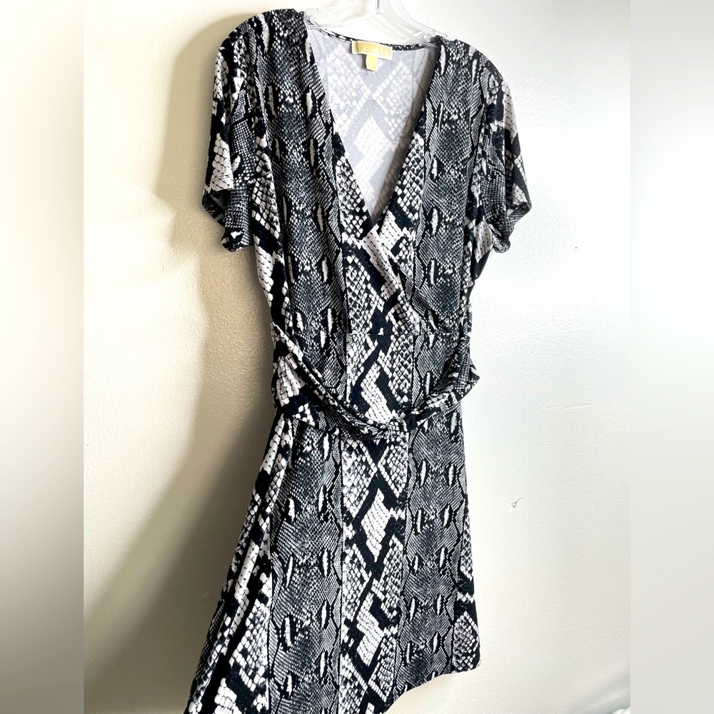 Michael Kors Animal Print Faux Wrap Dress